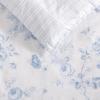 imageLaura Ashley Queen Comforter Set Reversible Cotton Bedding with Matching Shams Farmhouse Home Decor Dorm Room Essentials Belinda Blue QueenBelinda Blue