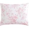 imageLaura Ashley Queen Comforter Set Reversible Cotton Bedding with Matching Shams Farmhouse Home Decor Dorm Room Essentials Belinda Blue QueenDelphine Pink