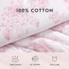 imageLaura Ashley Queen Comforter Set Reversible Cotton Bedding with Matching Shams Farmhouse Home Decor Dorm Room Essentials Belinda Blue QueenDelphine Pink