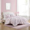 imageLaura Ashley Queen Comforter Set Reversible Cotton Bedding with Matching Shams Farmhouse Home Decor Dorm Room Essentials Belinda Blue QueenDelphine Pink