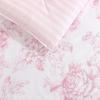 imageLaura Ashley Queen Comforter Set Reversible Cotton Bedding with Matching Shams Farmhouse Home Decor Dorm Room Essentials Belinda Blue QueenDelphine Pink