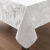 imageLaura Ashley Tablecloth Raised Woven Embroidered Jacquard Fabric Wrinkle Resistant for Dining Holiday Party Wedding or Banquet 60quot x 102quot Cynthia WhiteCynthia Beige