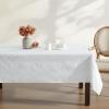 imageLaura Ashley Tablecloth Raised Woven Embroidered Jacquard Fabric Wrinkle Resistant for Dining Holiday Party Wedding or Banquet 60quot x 102quot Cynthia WhiteCynthia White