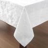 imageLaura Ashley Tablecloth Raised Woven Embroidered Jacquard Fabric Wrinkle Resistant for Dining Holiday Party Wedding or Banquet 60quot x 102quot Cynthia WhiteCynthia White