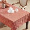 imageLaura Ashley Tablecloth Raised Woven Embroidered Jacquard Fabric Wrinkle Resistant for Dining Holiday Party Wedding or Banquet 60quot x 102quot Cynthia WhiteMaple Spice