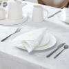 imageLaura Ashley Tablecloth Raised Woven Embroidered Jacquard Fabric Wrinkle Resistant for Dining Holiday Party Wedding or Banquet 60quot x 102quot Cynthia WhiteCynthia White