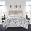 imageLaura Ashley  Queen Comforter Set Reversible Cotton Bedding Includes Matching Shams with Bonus Euro Shams ampamp Throw Pillows Amberley BlackWhite QueenAmberley BlackWhite