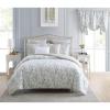 imageLaura Ashley Home  Queen Comforter Set Cotton Reversible Bedding Includes Matching Shams with Bonus Euro Shams ampamp Throw Pillows Lindy Green QueenQueen