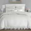 imageLaura Ashley Home  Queen Comforter Set Reversible Cotton Bedding with Matching Shams Stylish Home Decor for All Seasons Annabella White QueenWhite