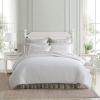 imageLaura Ashley Queen Comforter Set Cotton Reversible Bedding Set with Matching Shams Farmhouse Home Dcor Bedford Blue QueenWaffle Pique White