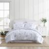 imageLaura Ashley Queen Comforter Set Reversible Cotton Bedding with Matching Shams Farmhouse Home Decor Dorm Room Essentials Belinda Blue QueenBelinda Blue