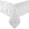 imageLaura Ashley Tablecloth Raised Woven Embroidered Jacquard Fabric Wrinkle Resistant for Dining Holiday Party Wedding or Banquet 60quot x 102quot Cynthia WhiteCynthia White
