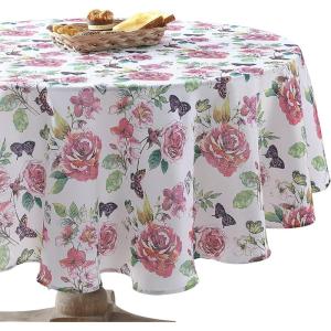 imageLaura Ashley Decorative Tablecloth Wrinkle and Stain Resistant Spillproof Water Repellent Easy Care Washable Polyester Fabric for Dining Kitchen Holiday and Party 60quot x 84quot Apple BlossomRadley
