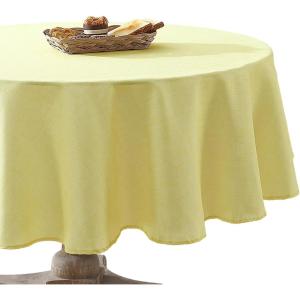 imageLaura Ashley Decorative Tablecloth Wrinkle and Stain Resistant Spillproof Water Repellent Easy Care Washable Polyester Fabric for Dining Kitchen Holiday and Party 60quot x 84quot Apple BlossomYellow
