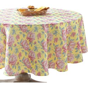 imageLaura Ashley Decorative Tablecloth Wrinkle and Stain Resistant Spillproof Water Repellent Easy Care Washable Polyester Fabric for Dining Kitchen Holiday and Party 60quot x 84quot Apple BlossomPeony