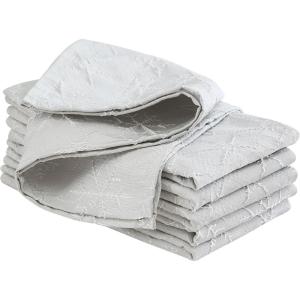 imageLaura Ashley Tablecloth Raised Woven Embroidered Jacquard Fabric Wrinkle Resistant for Dining Holiday Party Wedding or Banquet 60quot x 102quot Cynthia WhiteSnowflake Silver