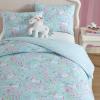 imageLaura Ashley  Kids Comforter Set 100 Super Soft Toddler Bedding with Matching Shams ampamp Bonus Decorative Pillow Ideal Girl Room Essentials Ballerina Divas Pink FullQueenMagical Unicorns Blue