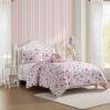 imageLaura Ashley  Kids Comforter Set 100 Super Soft Toddler Bedding with Matching Shams ampamp Bonus Decorative Pillow Ideal Girl Room Essentials Ballerina Divas Pink FullQueenMeadow Daisies Pink