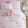 imageLaura Ashley  Kids Comforter Set 100 Super Soft Toddler Bedding with Matching Shams ampamp Bonus Decorative Pillow Ideal Girl Room Essentials Ballerina Divas Pink FullQueenSunshine Flowers Pink