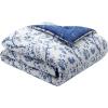 imageLaura Ashley  Queen Comforter Set Reversible Cotton Bedding Includes Matching Shams with Bonus Euro Shams ampamp Throw Pills Elise Blue QueenBlue