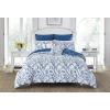 imageLaura Ashley  Queen Comforter Set Reversible Cotton Bedding Includes Matching Shams with Bonus Euro Shams ampamp Throw Pills Elise Blue QueenBlue