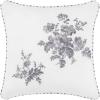 imageLaura Ashley Home  Queen Comforter Set Reversible Cotton Bedding Includes Matching Shams with Bonus Euro Shams ampamp Throw Pillows Annalise Grey Queen Shadow GreyWhiteShadow GreyWhite