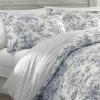 imageLaura Ashley Home  Queen Comforter Set Reversible Cotton Bedding Includes Matching Shams with Bonus Euro Shams ampamp Throw Pillows Annalise Grey Queen Shadow GreyWhiteShadow GreyWhite