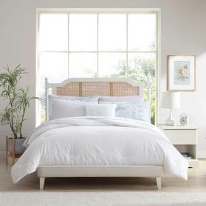 imageLaura Ashley  Queen Comforter Set Embossed Diamond Textured Bonus Bed Set Includes Comforter Shams Sheet Set and Decorative Pillow OekoTex Certified Margaret White QueenMargaret White