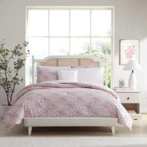 imageLaura Ashley  Queen Comforter Set Super Soft Bedding with Matching Shams Includes Bonus Sheet Set ampamp Decorative Pillow Floral Room Decor Quartet Pink QueenTwin