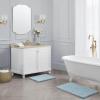 imageLaura Ashley  Astor Chenille Bath Mat  100 Polyester  Premium Bathroom Dcor  Machine Washable  TPR Backing  Measures 17 x 24  WisteriaAqua