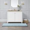 imageLaura Ashley  Astor Chenille Bath Mat  100 Polyester  Premium Bathroom Dcor  Machine Washable  TPR Backing  Measures 17 x 24  WisteriaAqua
