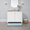imageLaura Ashley  Astor Chenille Bath Mat  100 Polyester  Premium Bathroom Dcor  Machine Washable  TPR Backing  Measures 17 x 24  WisteriaAqua