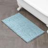 imageLaura Ashley  Astor Chenille Bath Mat  100 Polyester  Premium Bathroom Dcor  Machine Washable  TPR Backing  Measures 17 x 24  WisteriaAqua