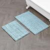 imageLaura Ashley  Astor Chenille Bath Mat  100 Polyester  Premium Bathroom Dcor  Machine Washable  TPR Backing  Measures 17 x 24  WisteriaAqua