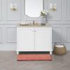 imageLaura Ashley  Astor Chenille Bath Mat  100 Polyester  Premium Bathroom Dcor  Machine Washable  TPR Backing  Measures 17 x 24  WisteriaCoral
