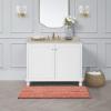 imageLaura Ashley  Astor Chenille Bath Mat  100 Polyester  Premium Bathroom Dcor  Machine Washable  TPR Backing  Measures 17 x 24  WisteriaCoral