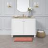 imageLaura Ashley  Astor Chenille Bath Mat  100 Polyester  Premium Bathroom Dcor  Machine Washable  TPR Backing  Measures 17 x 24  WisteriaCoral
