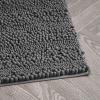 imageLaura Ashley  Astor Chenille Bath Mat  100 Polyester  Premium Bathroom Dcor  Machine Washable  TPR Backing  Measures 17 x 24  WisteriaDark Grey