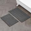 imageLaura Ashley  Astor Chenille Bath Mat  100 Polyester  Premium Bathroom Dcor  Machine Washable  TPR Backing  Measures 17 x 24  WisteriaDark Grey