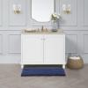 imageLaura Ashley  Astor Chenille Bath Mat  100 Polyester  Premium Bathroom Dcor  Machine Washable  TPR Backing  Measures 17 x 24  WisteriaIndigo