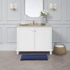 imageLaura Ashley  Astor Chenille Bath Mat  100 Polyester  Premium Bathroom Dcor  Machine Washable  TPR Backing  Measures 17 x 24  WisteriaIndigo