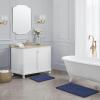 imageLaura Ashley  Astor Chenille Bath Mat  100 Polyester  Premium Bathroom Dcor  Machine Washable  TPR Backing  Measures 17 x 24  WisteriaIndigo