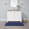 imageLaura Ashley  Astor Chenille Bath Mat  100 Polyester  Premium Bathroom Dcor  Machine Washable  TPR Backing  Measures 17 x 24  WisteriaIndigo