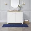 imageLaura Ashley  Astor Chenille Bath Mat  100 Polyester  Premium Bathroom Dcor  Machine Washable  TPR Backing  Measures 17 x 24  WisteriaIndigo