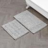 imageLaura Ashley  Astor Chenille Bath Mat  100 Polyester  Premium Bathroom Dcor  Machine Washable  TPR Backing  Measures 17 x 24  WisteriaLight Grey