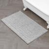 imageLaura Ashley  Astor Chenille Bath Mat  100 Polyester  Premium Bathroom Dcor  Machine Washable  TPR Backing  Measures 17 x 24  WisteriaLight Grey