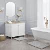 imageLaura Ashley  Astor Chenille Bath Mat  100 Polyester  Premium Bathroom Dcor  Machine Washable  TPR Backing  Measures 17 x 24  WisteriaLight Grey