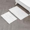 imageLaura Ashley  Astor Chenille Bath Mat  100 Polyester  Premium Bathroom Dcor  Machine Washable  TPR Backing  Measures 17 x 24  WisteriaWhite
