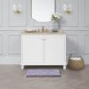 imageLaura Ashley  Astor Chenille Bath Mat  100 Polyester  Premium Bathroom Dcor  Machine Washable  TPR Backing  Measures 17 x 24  WisteriaWisteria