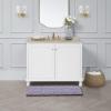 imageLaura Ashley  Astor Chenille Bath Mat  100 Polyester  Premium Bathroom Dcor  Machine Washable  TPR Backing  Measures 17 x 24  WisteriaWisteria